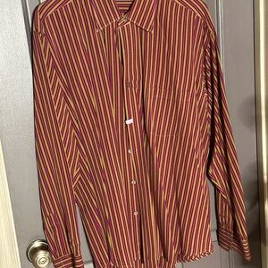 Vibrant Striped Men's Button Down Shirt